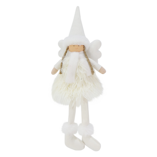Sitting White Plush Fairy 37cm
