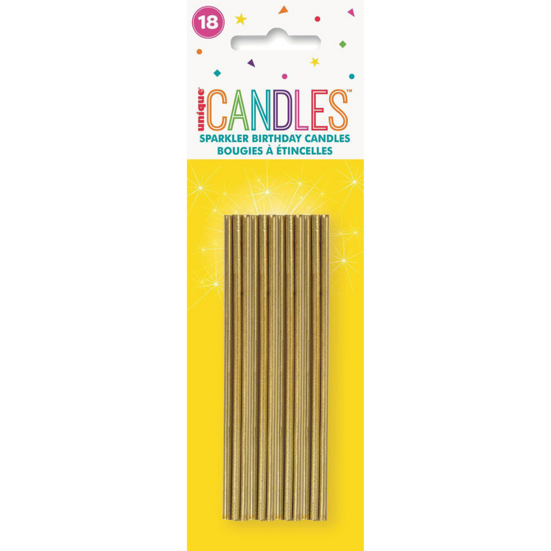18 Sparkler Candles Gold