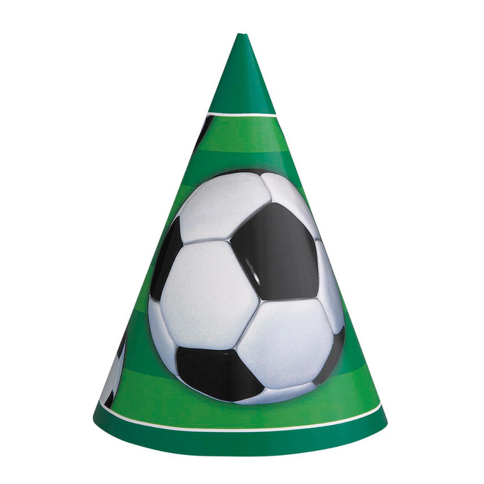 3D Soccer 8 Party Hats