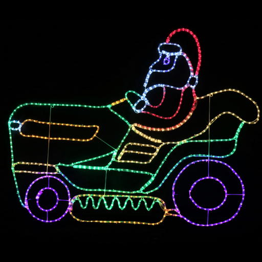 LED Ropelight Santa Lawnmower Flash