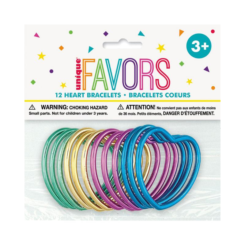 12 Shiny Heart Bracelets