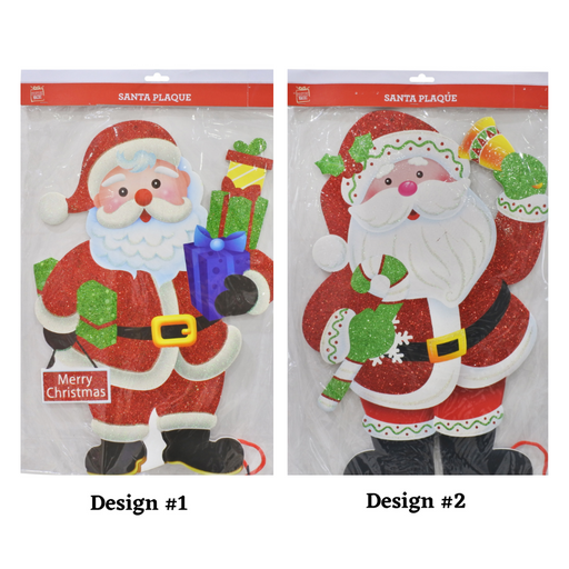 Santa Plaque Glitter 
