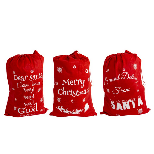 Sack Red + White Print 90x58cm