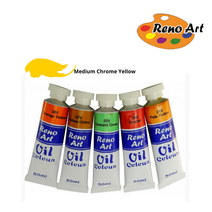 Reno Oil Colours Medium Chrome Yellow 50ml