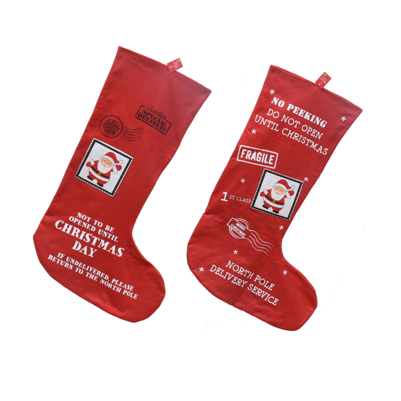 Stocking with Santa Postage Stamp 100cm