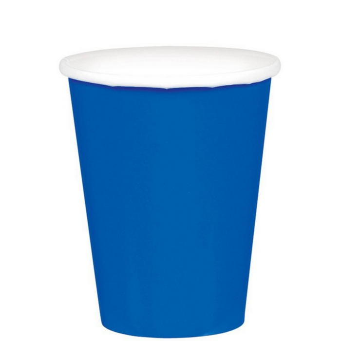 Paper Cups 266ml 20 Pack - Bright Royal Blue