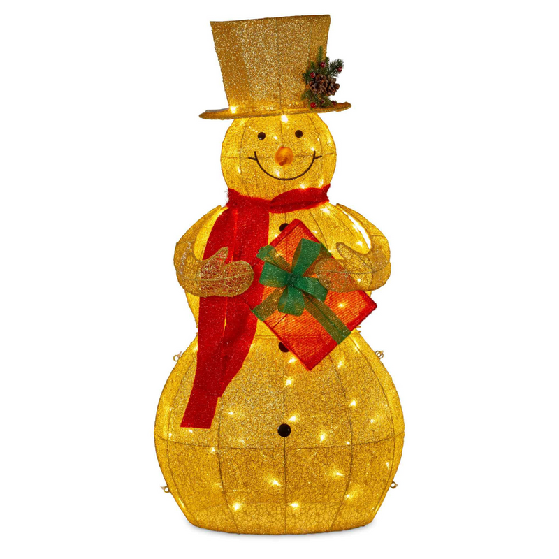 LED Gold Outdoor Snowman 120cm