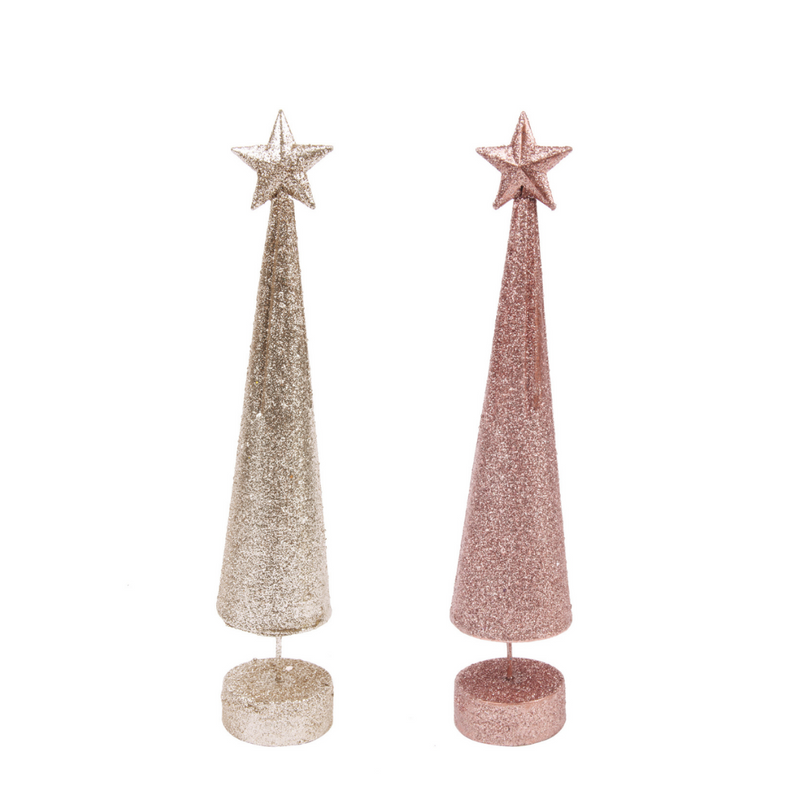 Metal Tree Rose Gold/Champagne Glitter in PDQ 26.5cm