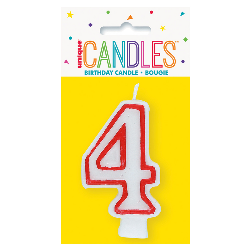 Numeral Candle 4 - Red