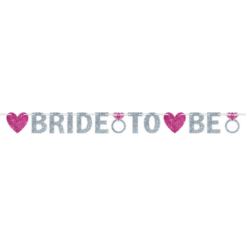 Bride to Be Glitter Illustrated Banner