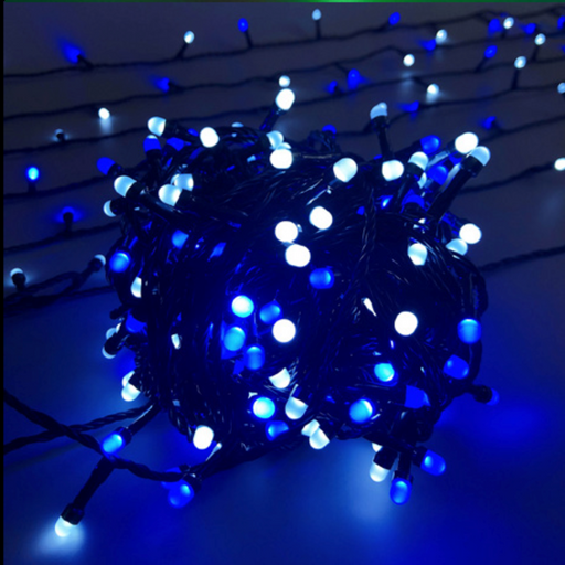 320 Big LED Connectable Fogged String Light Blue White