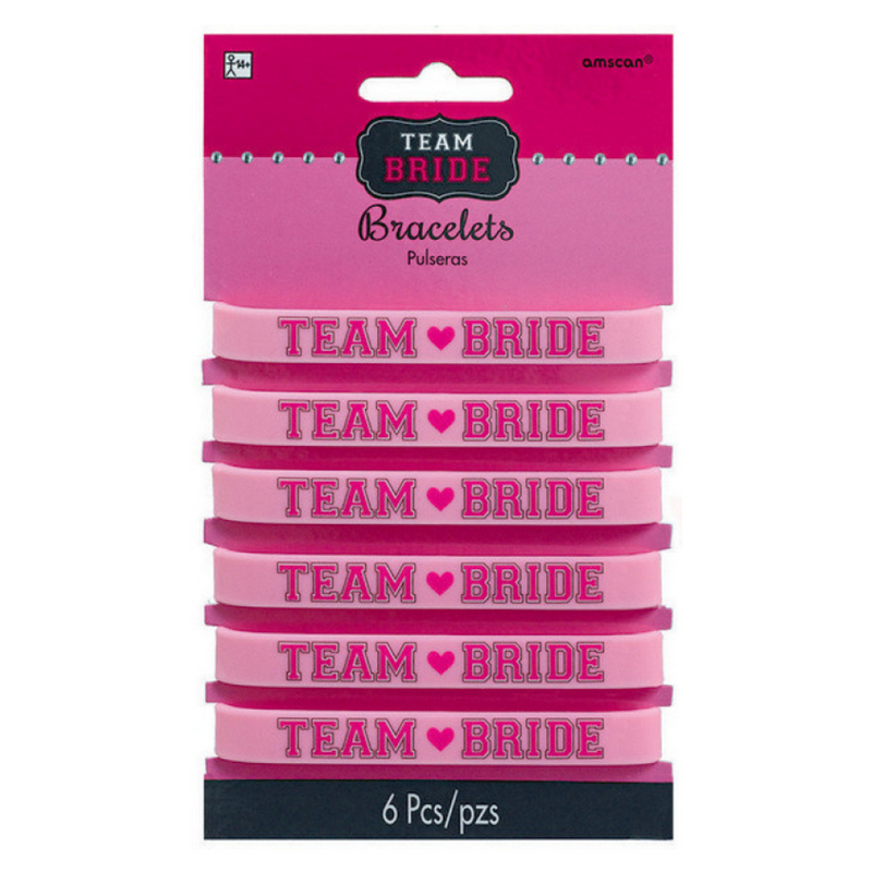 Team Bride Rubber Bracelets 6pk