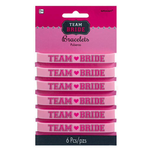 Team Bride Rubber Bracelets 6pk