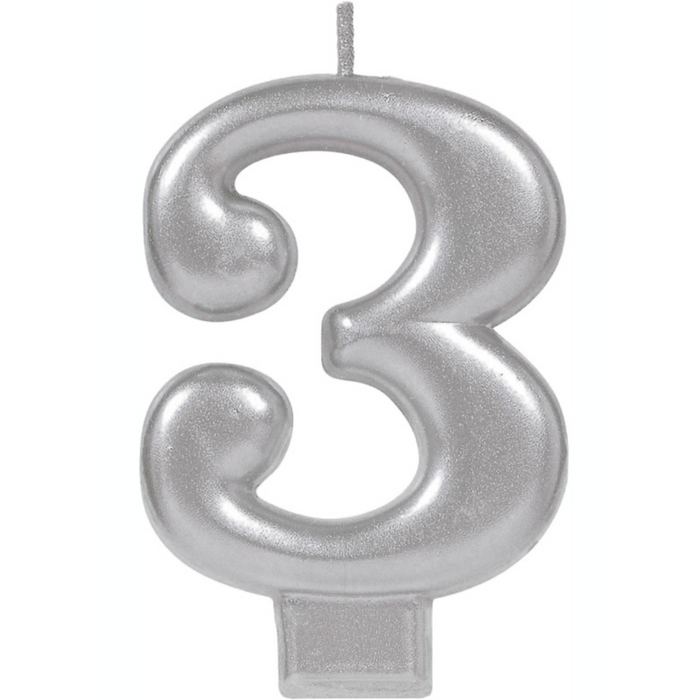#3 Silver Metallic Numeral Can