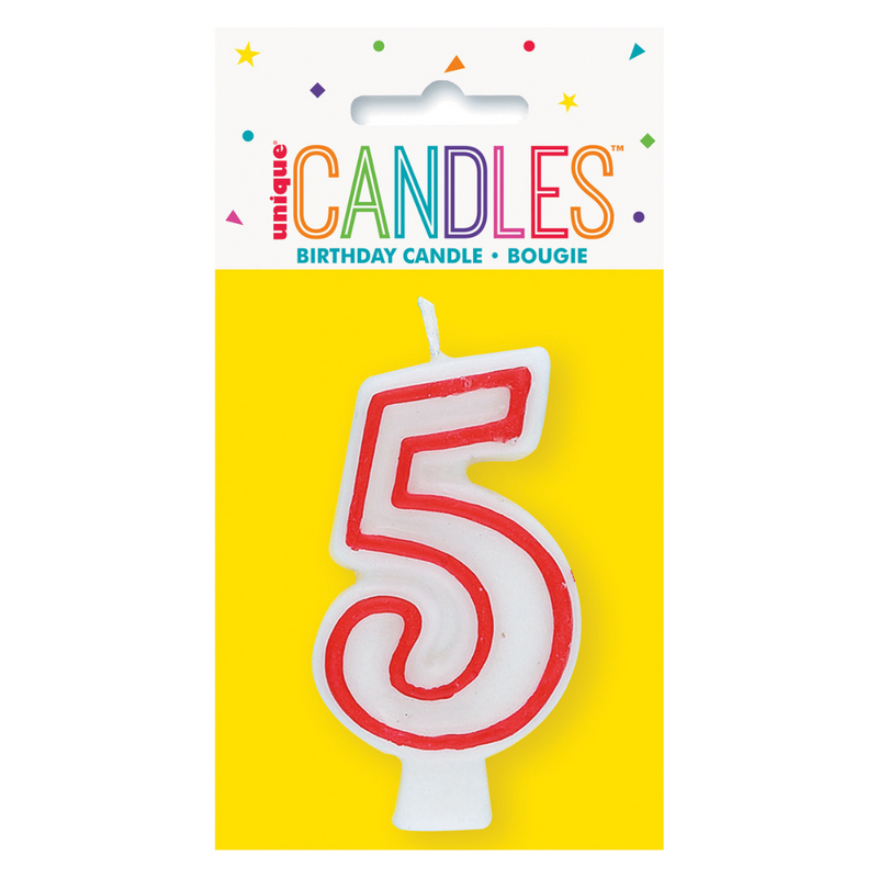 Numeral Candle 5 - Red
