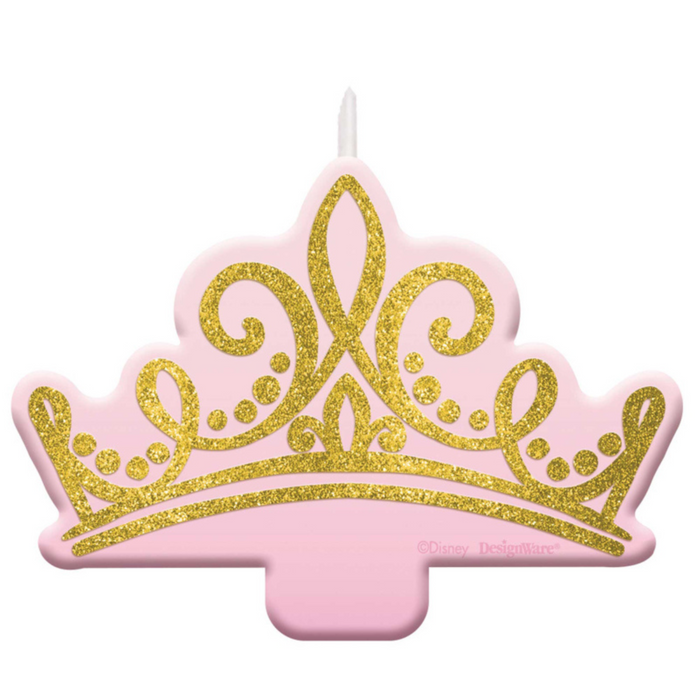 Disney Princess Once Upon A Time Glittered Crown Candle