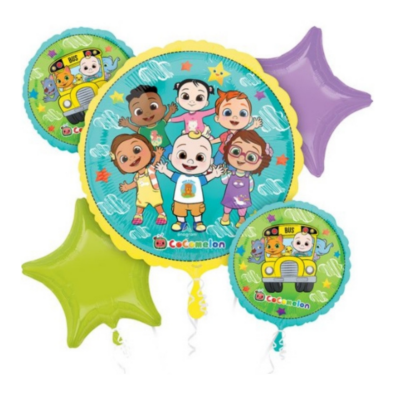 Foil Balloon Bouquet 5pc Cocomelon P76