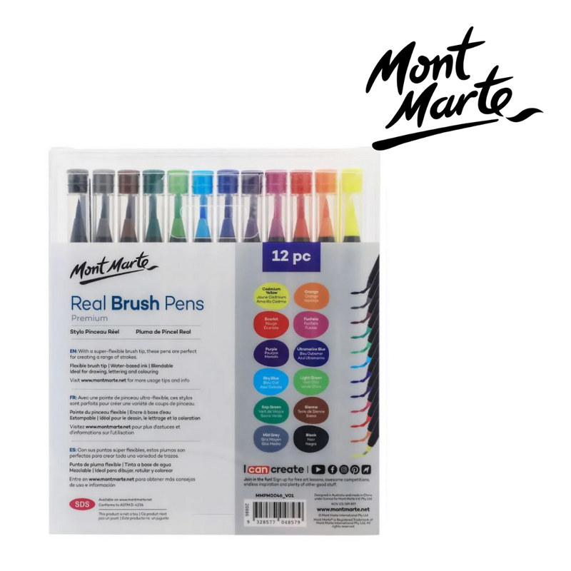 Mont Marte Real Brush Pens 12pc