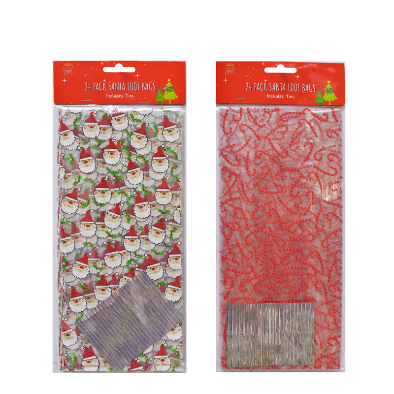 Party Loot Bags with Ties 24pk