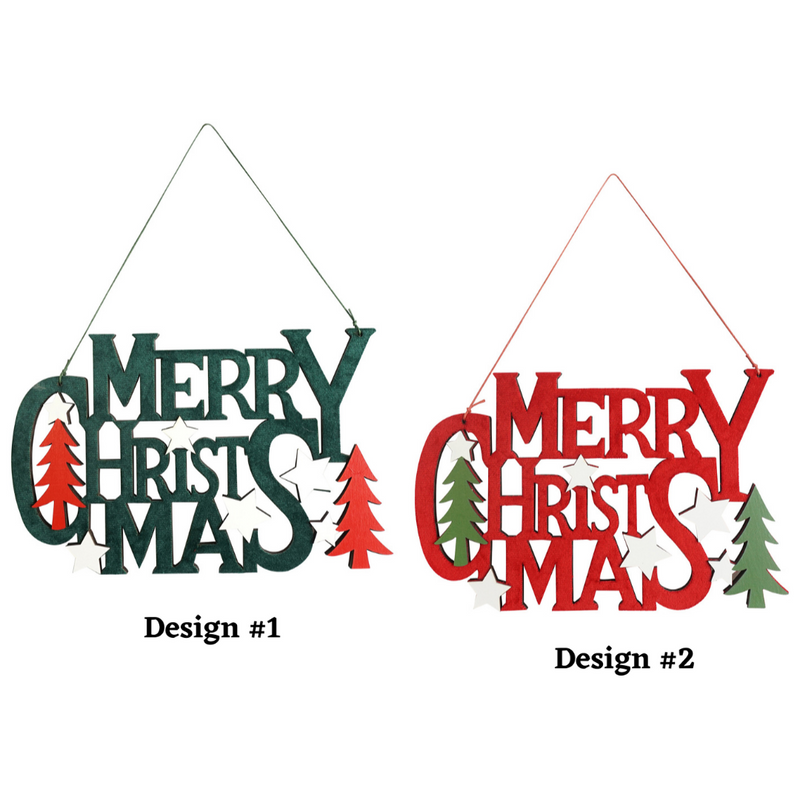 Flocked Merry Christmas Plaque