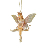 Fairy on Leaf Hanging Christmas Decoration 9cmH – thumbnail
