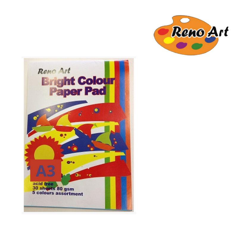 Paper Pad Bright Colour 80 gsm 30 sheets A3