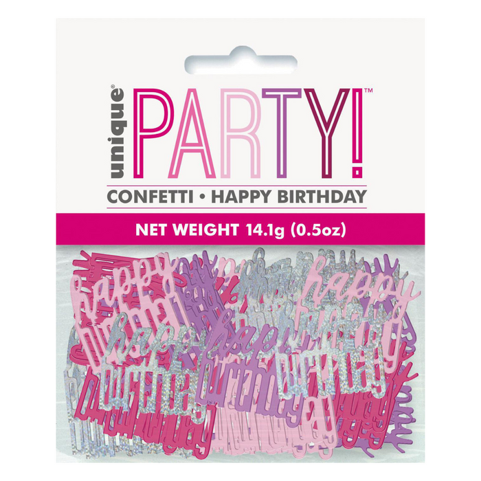 Pink Happy Birthday Foil Confetti 14g (0.5oz)