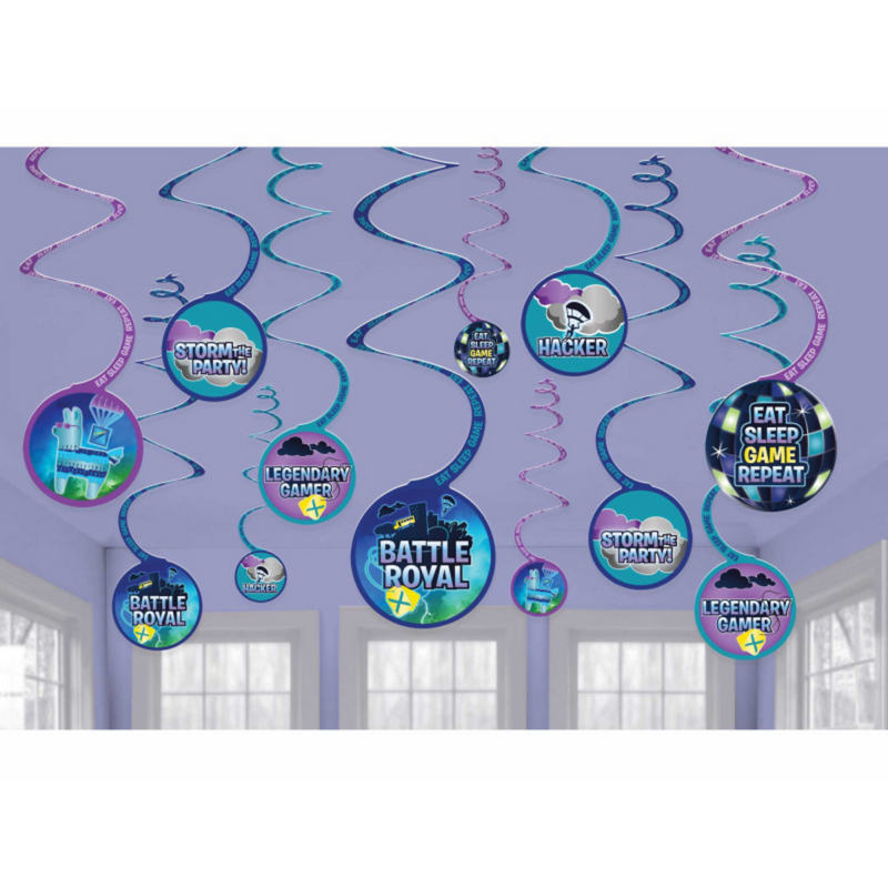 PARTY DECORS™ Battle Royal Spiral Hanging Decorations (13cm)