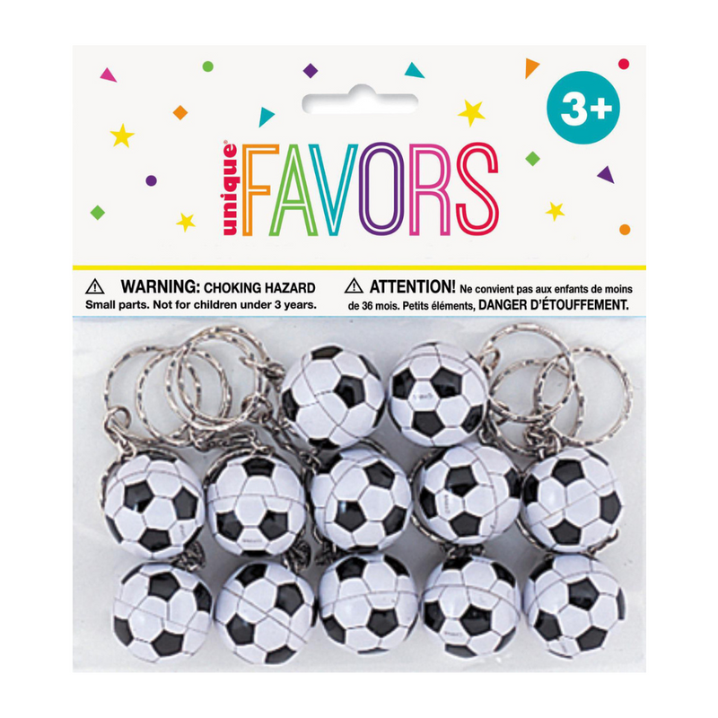 12 Soccer Ball Keyrings
