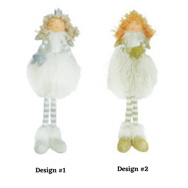 Standing Angel White Fur 30cm