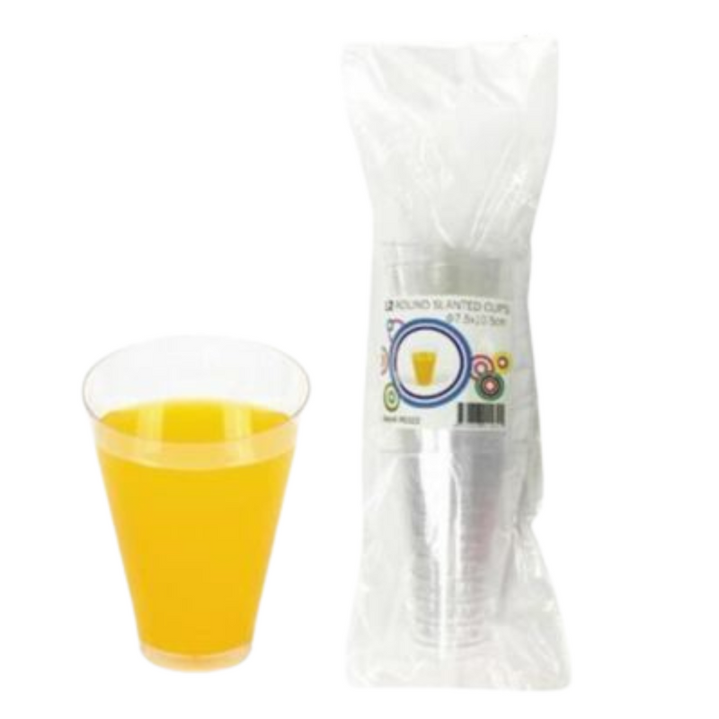 Round Slanted Cups Clear (12pk)