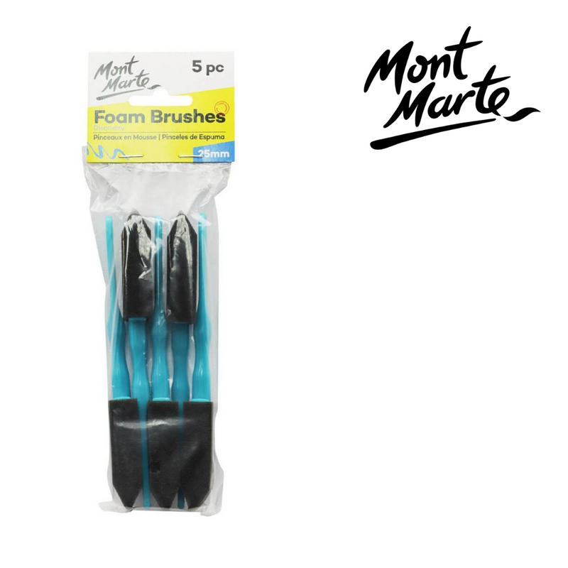 MM Foam Hobby Brush 25mm 5pc Poly Bag