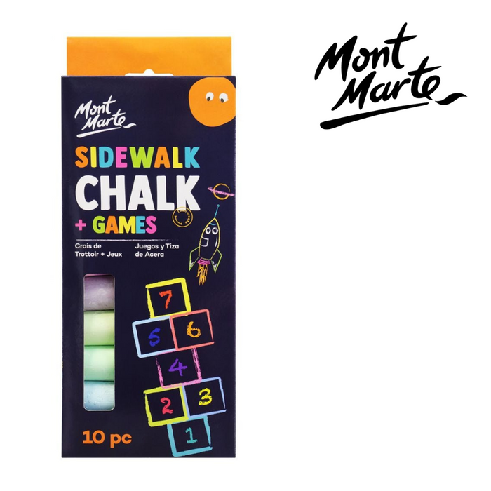 Mont Marte Sidewalk Chalk and Games 10pc