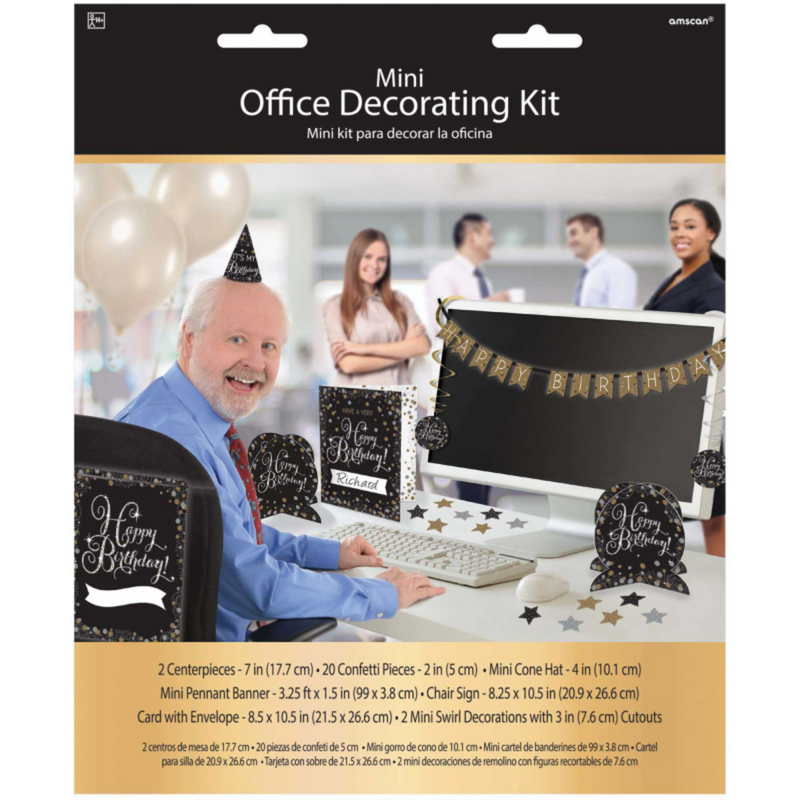 PARTY DECORS™ Sparkling Celebration Happy Birthday Mini Office Decorating Kit