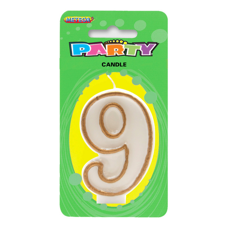 Numeral Candle 9 - Gold