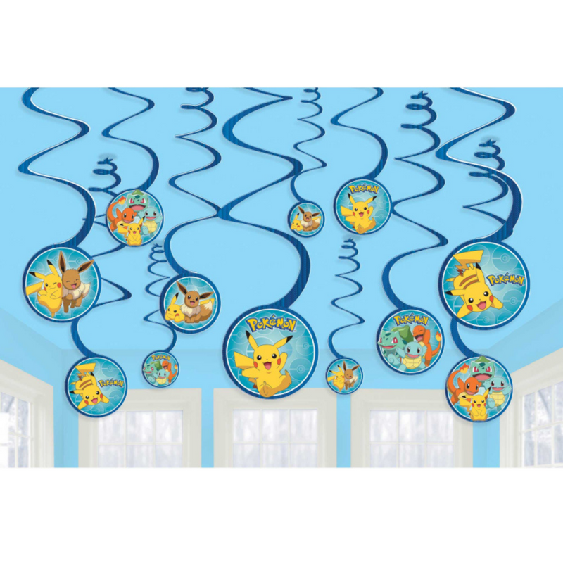 Pokemon Classic Spiral Decorations 12Pk
