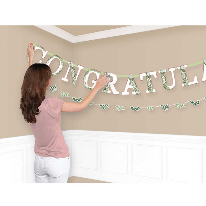 PARTY DECORS™ Love & Leaves Congrats Jumbo Letter Banner