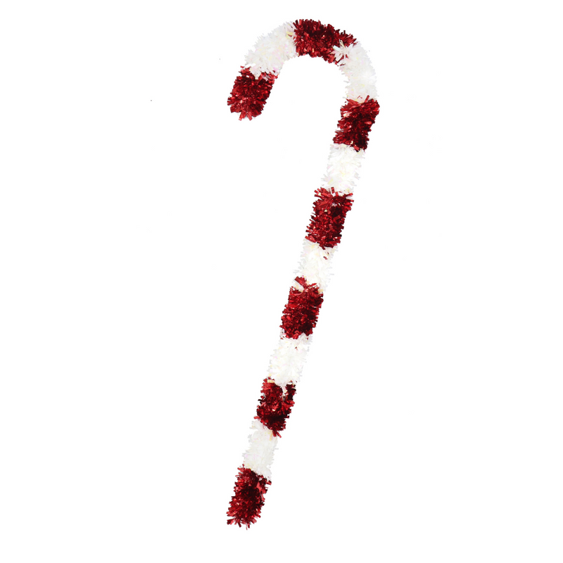 Giant Tinsel Candy Cane 120cm