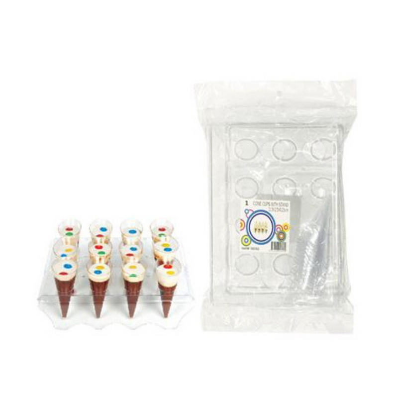 Cone Cups with Stand Clear (12pk)