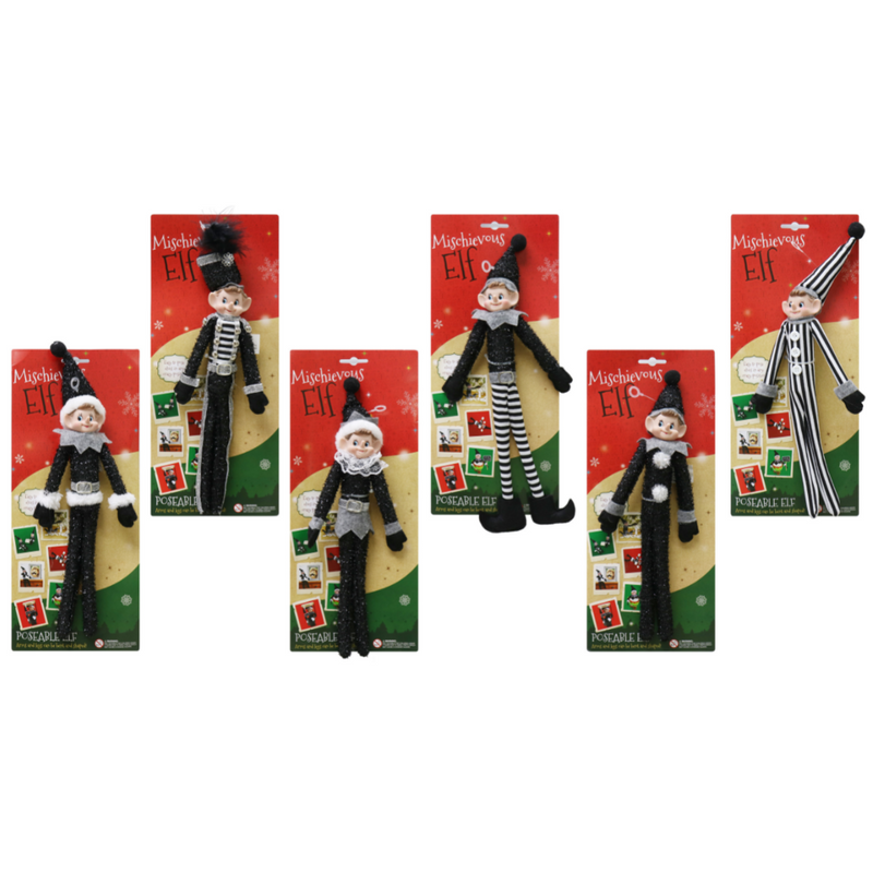 Elf Doll Poseable Naughty Black 