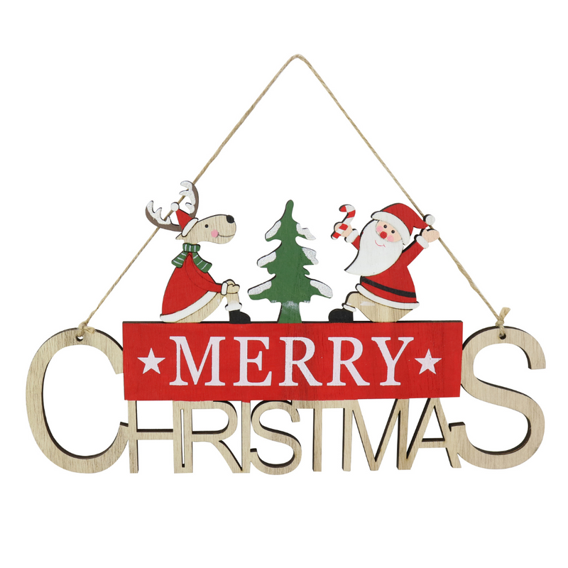 Merry Christmas Santa Sign 30cm