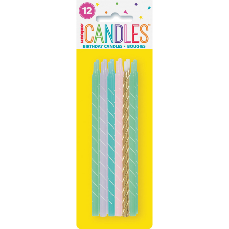12 x 12.7cm Pastel Spiral Candles