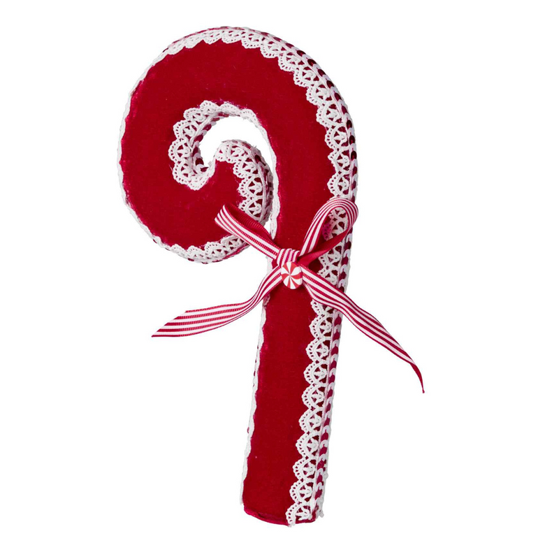 Red Candy Cane Hanging Deco 27cm