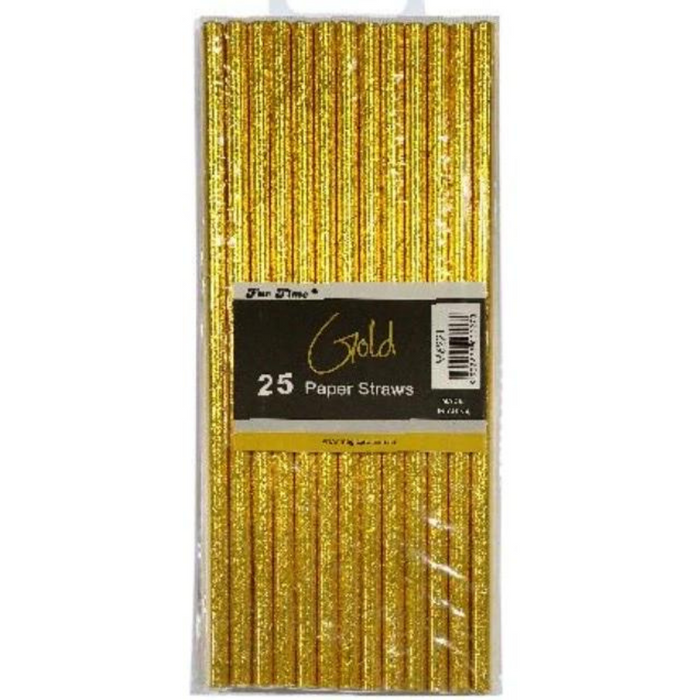 Gold Solid Foil Paper Straws (25pk)
