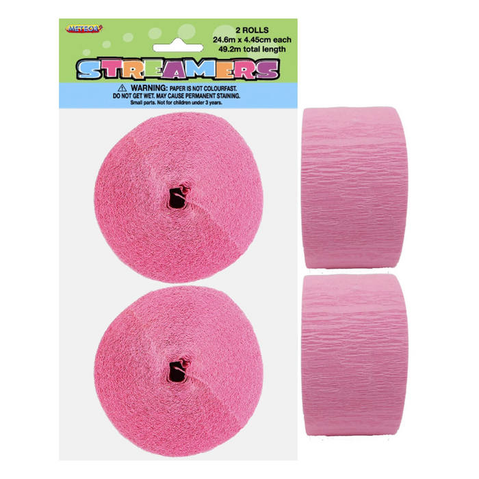 Crepe Streamers Lovely Pink 81ft Pkt2