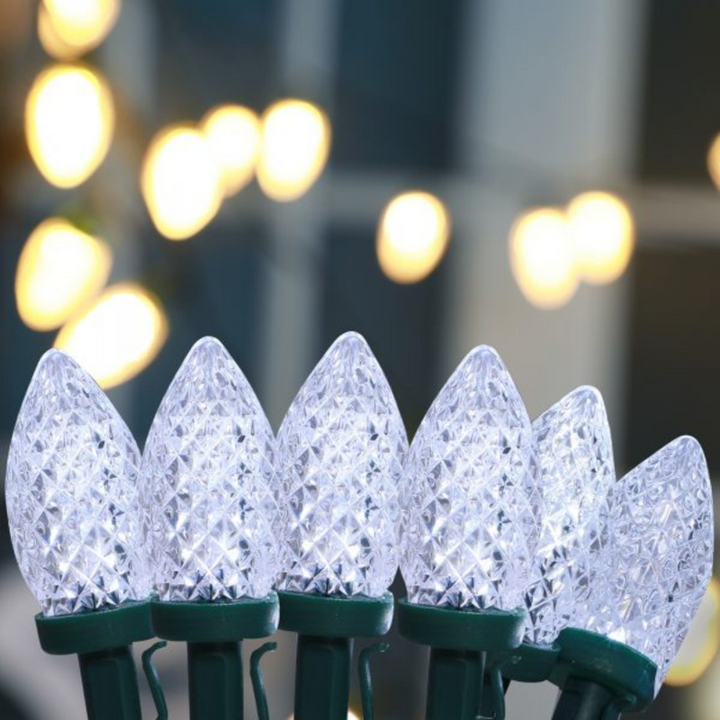 Ronis 50 LED C9 Pinecone Connectable String Lights White 9.8m