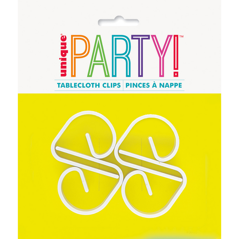 White Tablecover Clips 4pk