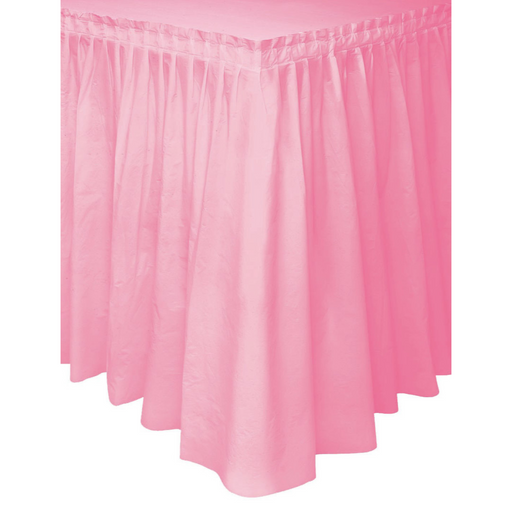 Lovely Pink Plastic Tableskirt 73cmx4.3m