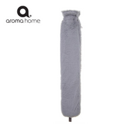 Aroma Home Long Hot Water Bottle-Grey Faux Fur Grey
