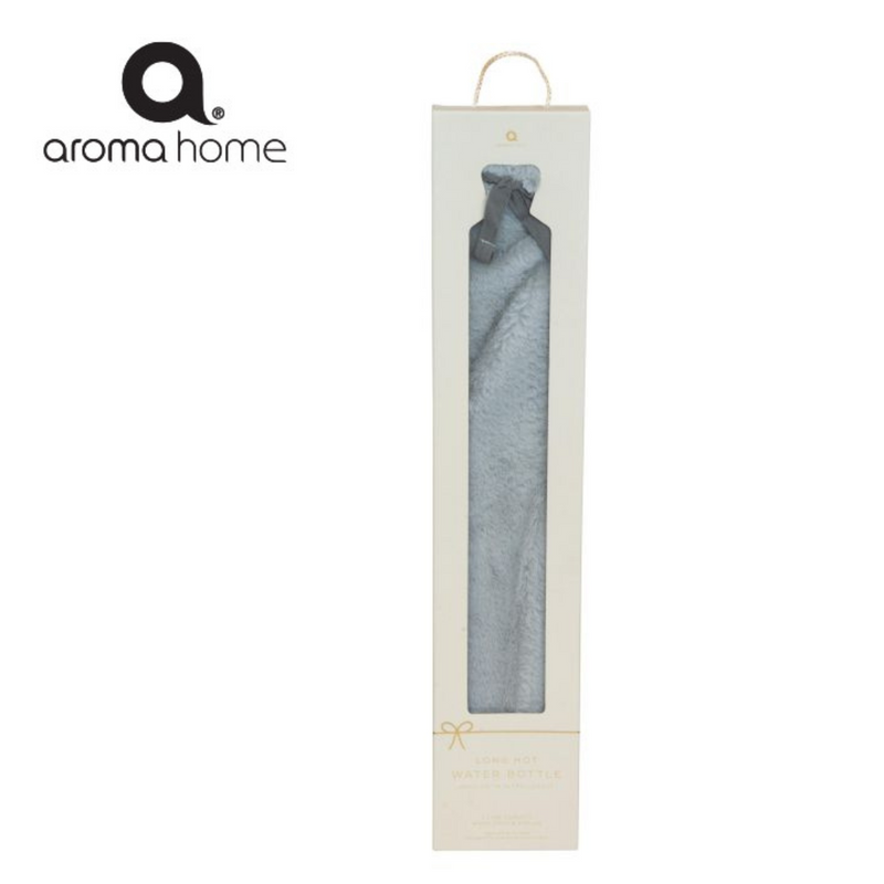 Aroma Home Long Hot Water Bottle-Grey Faux Fur Grey